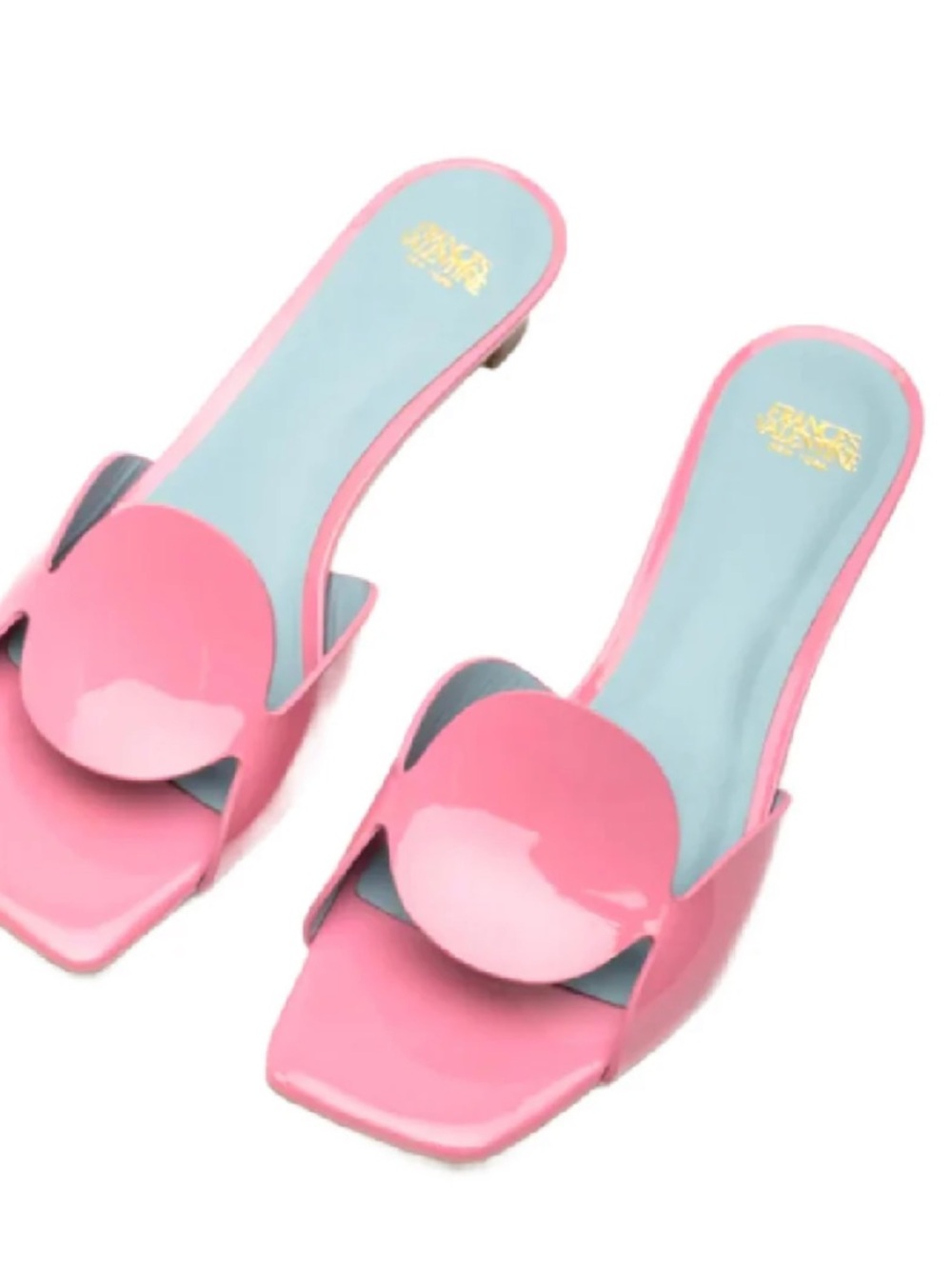 Frances Valentine Sandy Circle Slides in Pink - Size 8.5